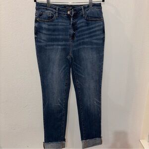 Judy Blue Dark Wash Denim Jeans with Stylish Cuffs